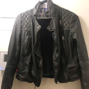 Classic All Saints black leather jacket
